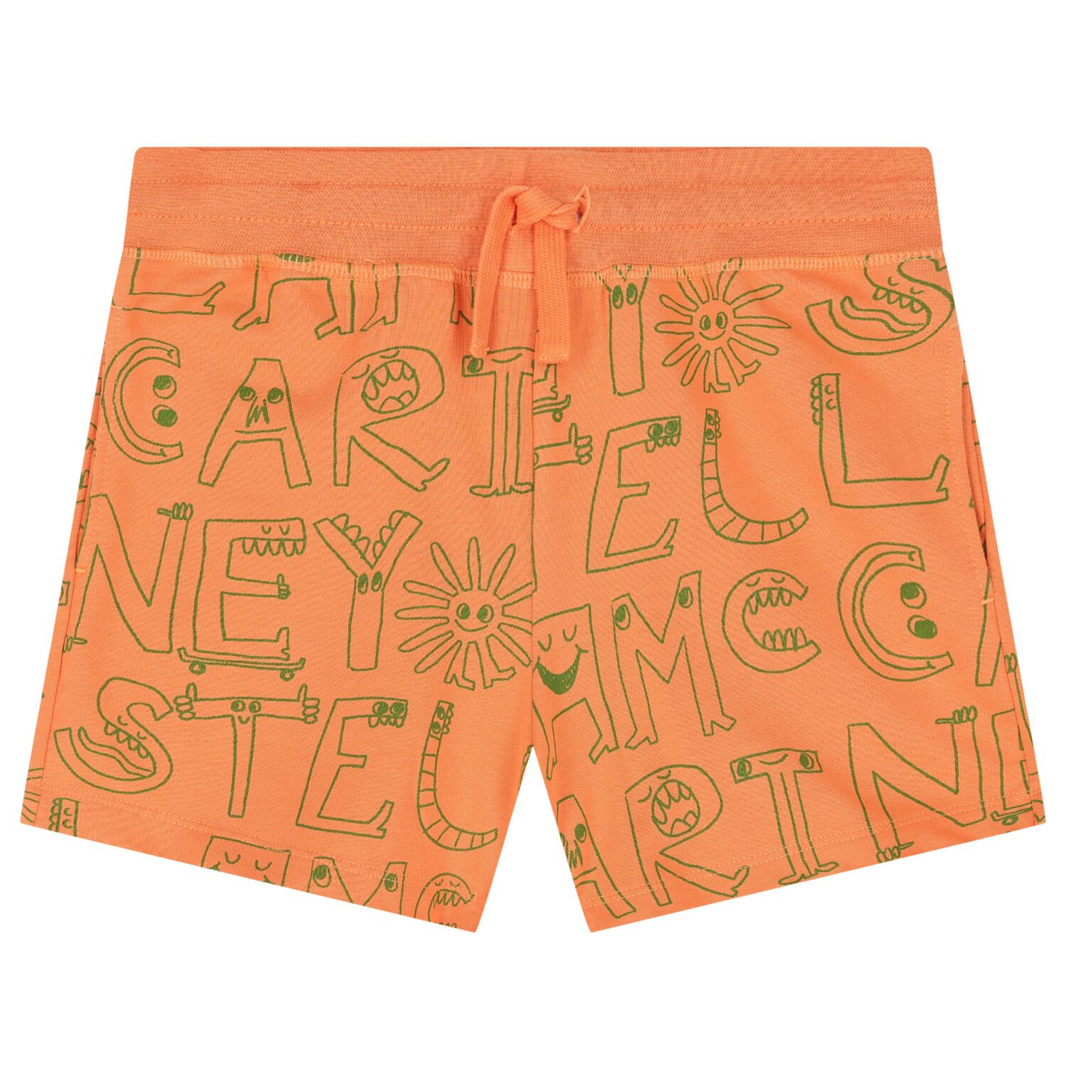 Boys Orange Logo Shorts, 1, hi-res