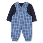 Baby Boys Blue & Navy Blue Dungaree Gift Set, 1, hi-res