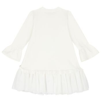 Girls Ivory Disney Logo Dress