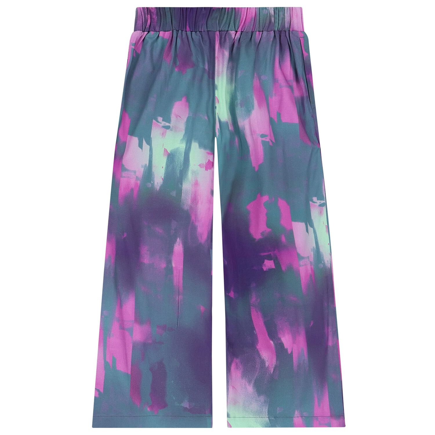 Girls Purple & Blue Logo Trousers, 1, hi-res