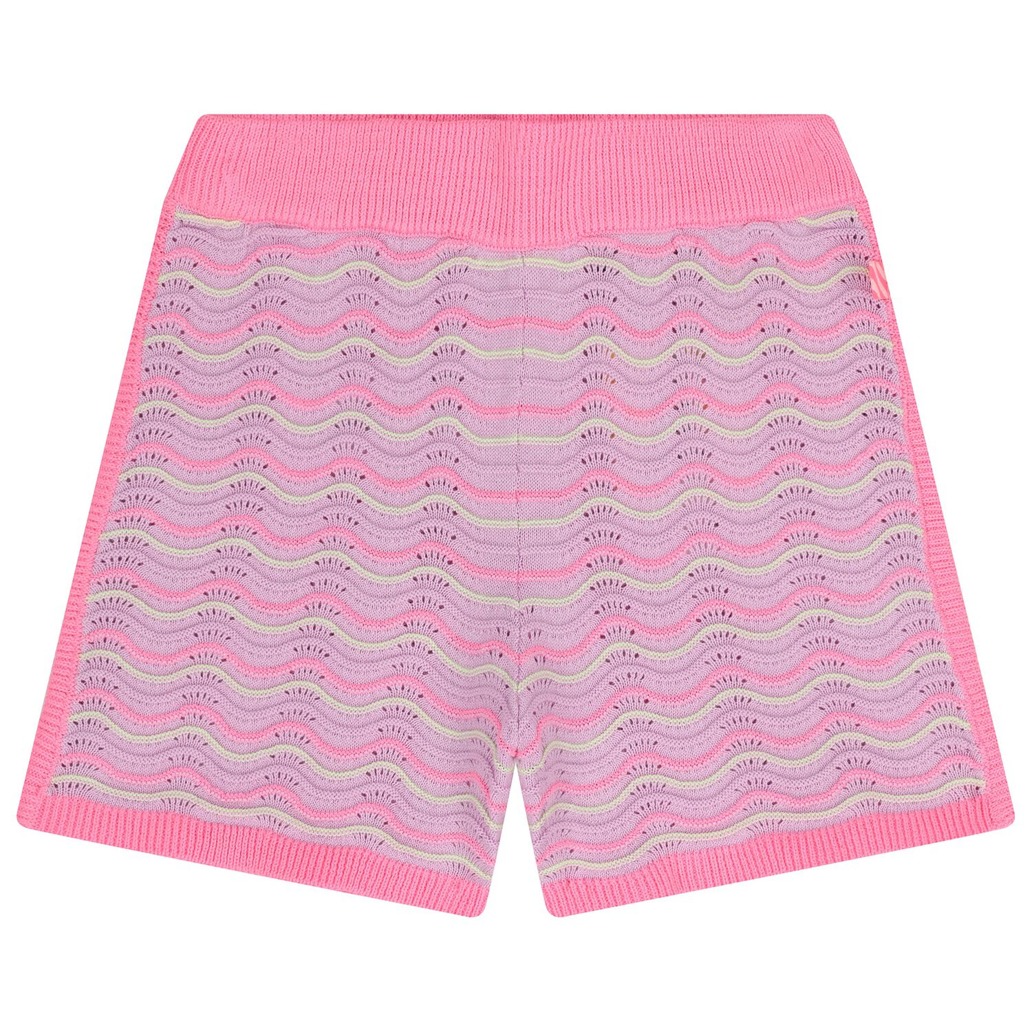 Girls Pink & Purple Crochet Knit Shorts, 1, hi-res