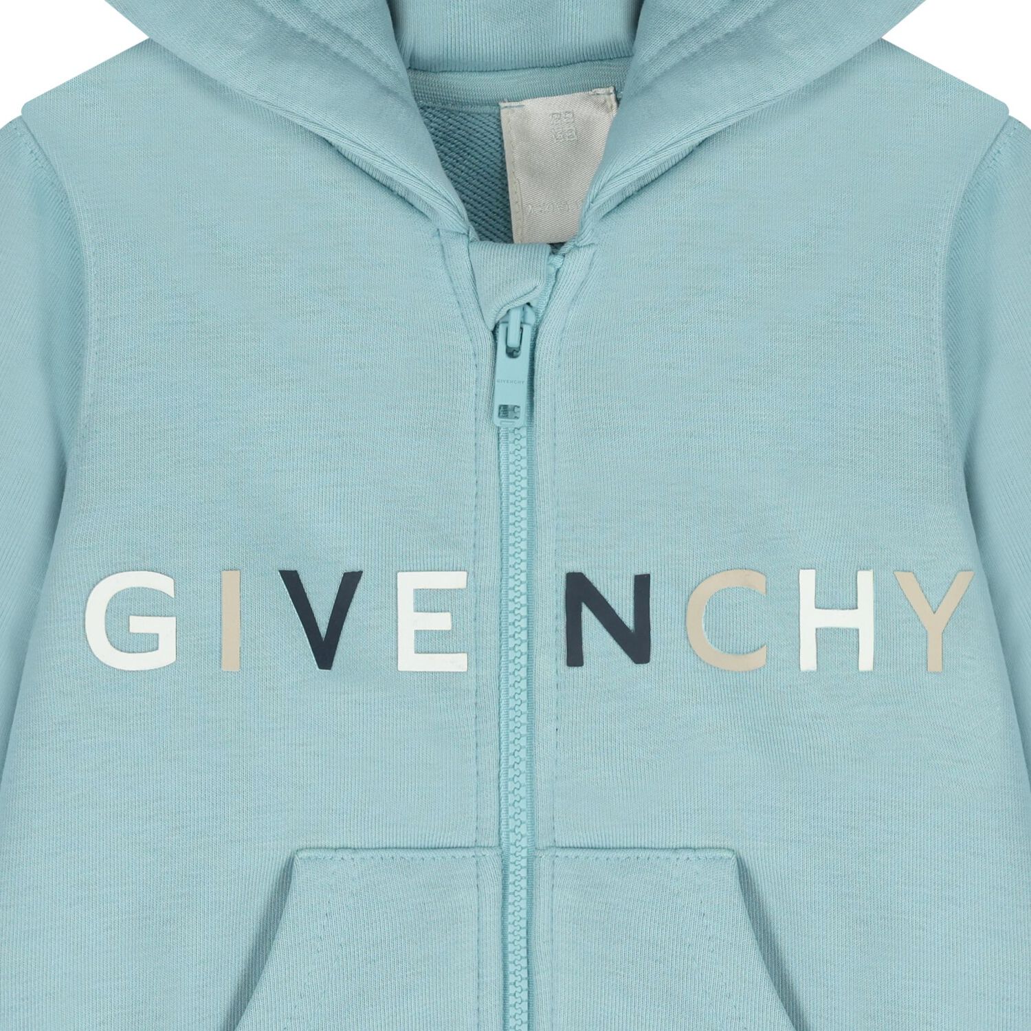 Younger Boys Blue Logo Hooded Zip Up Top, 1, hi-res