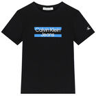 Boys Black Logo T-Shirt, 1, hi-res