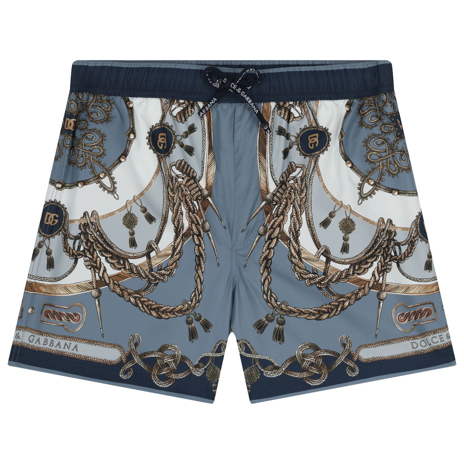 Boys Blue Logo Swim Shorts , 1, hi-res