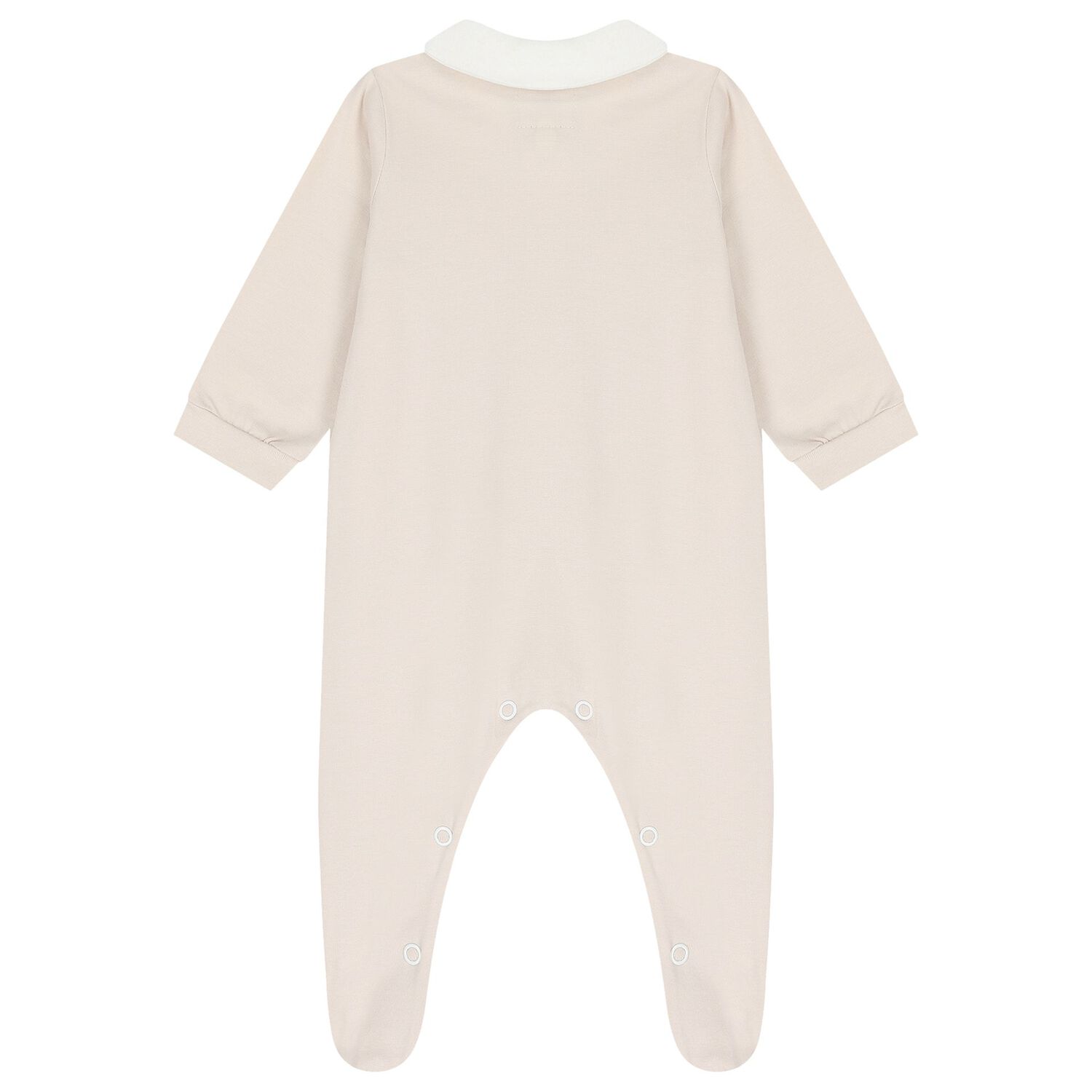 Beige Embroidered Teddy Bear Babygrow, 1, hi-res