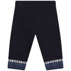 Younger Boys Navy Blue Logo Joggers, 1, hi-res