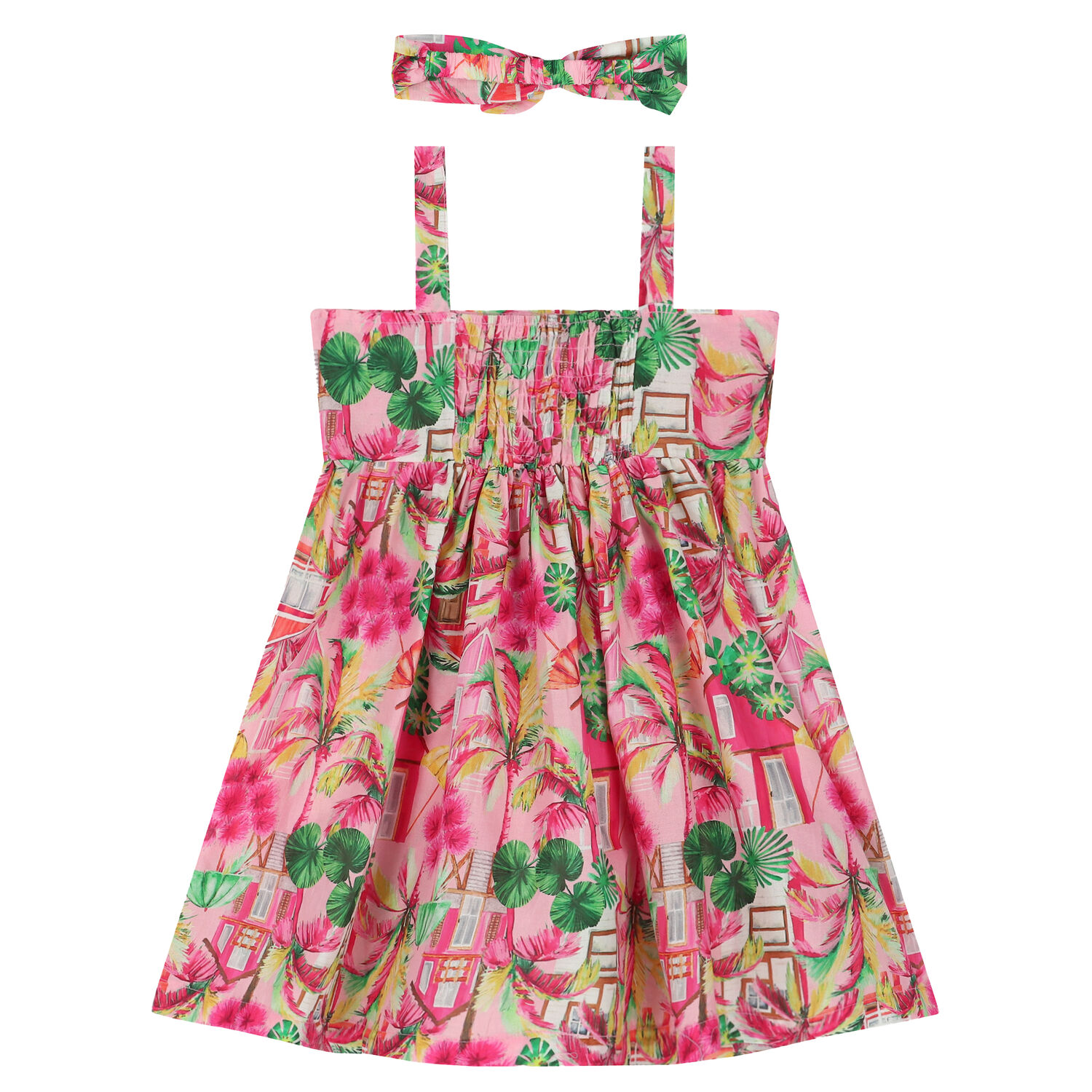 Girls Pink Graphic Dress Set, 1, hi-res