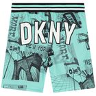 Boys Green Logo Shorts, 1, hi-res