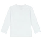 Baby Girls White Logo Long Sleeve Top, 1, hi-res