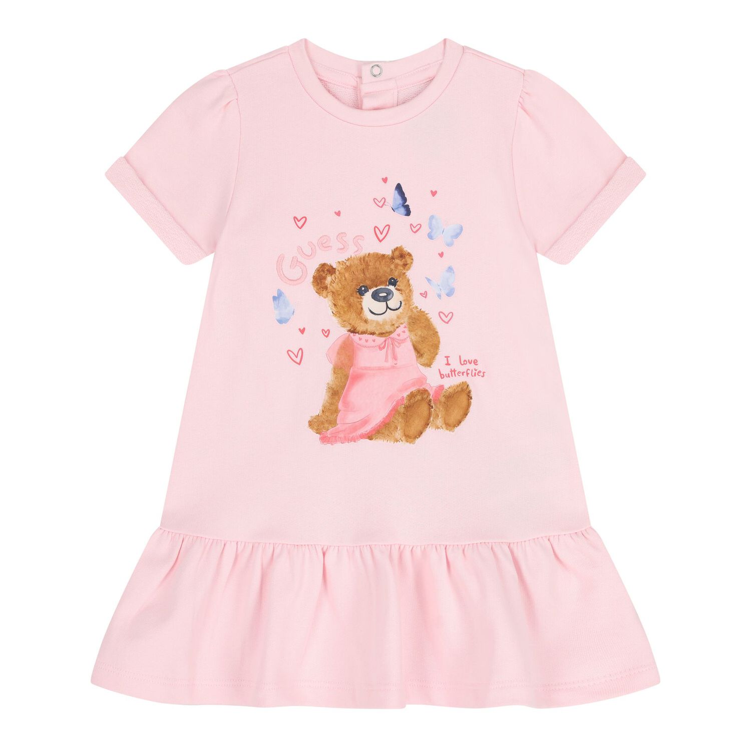 Baby Girls Pink Teddy Bear Dress Set, 1, hi-res