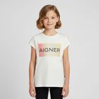 Girls Ivory Logo T-Shirt, 3, hi-res