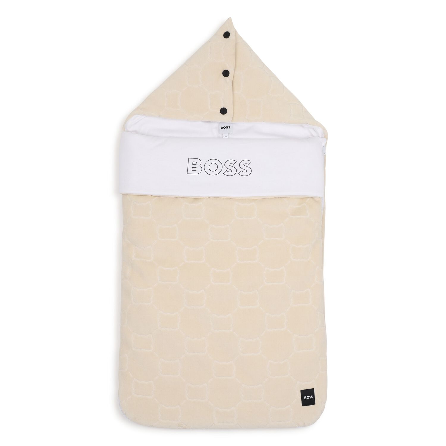 Beige & White Logo Baby Nest, 1, hi-res