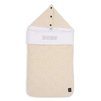 Beige & White Logo Baby Nest