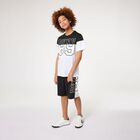 Boys Black & White Logo Shorts, 1, hi-res