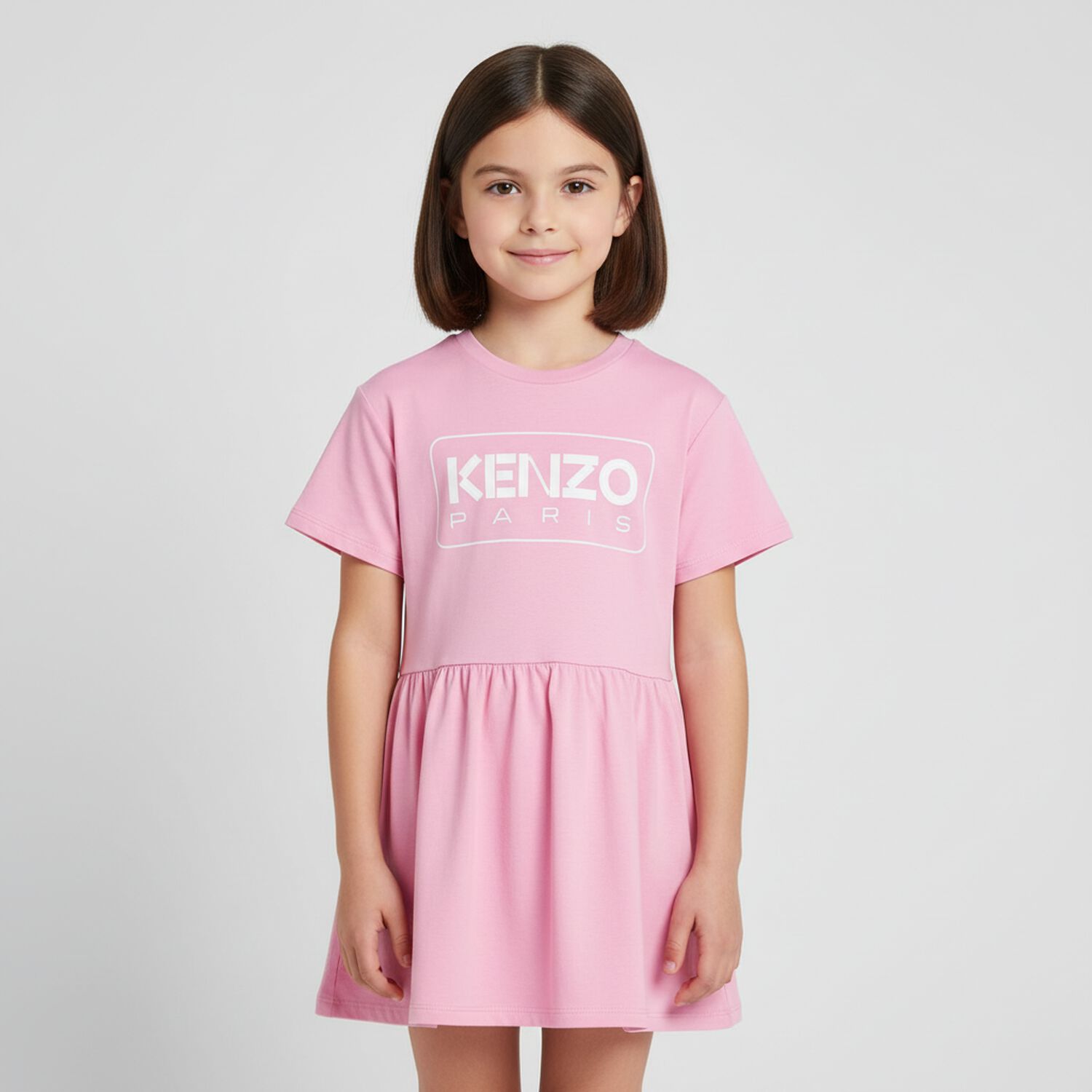 Girls Pink Logo Dress, 1, hi-res