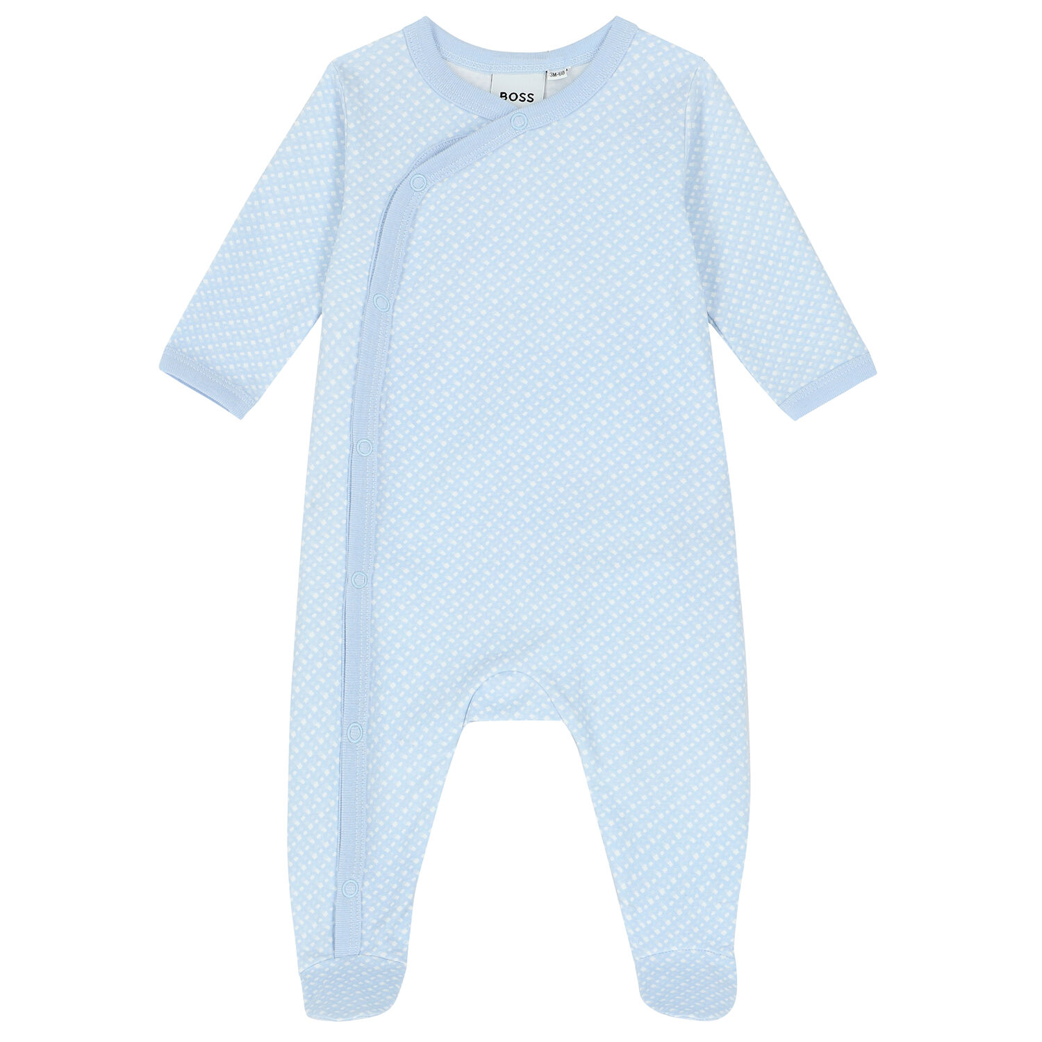 Baby Boys Blue & White Logo Babygrow, 1, hi-res