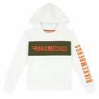 Boys White Logo Hoodie Top, 1, hi-res