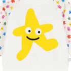 Younger Girls White Star Sweatshirt, 1, hi-res