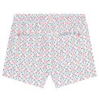 Girls White Floral Shorts, 1, hi-res