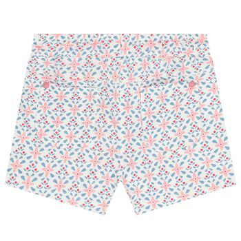 Girls White Floral Shorts