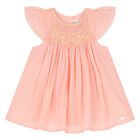 Baby Girls Pink Smocked Dress, 1, hi-res