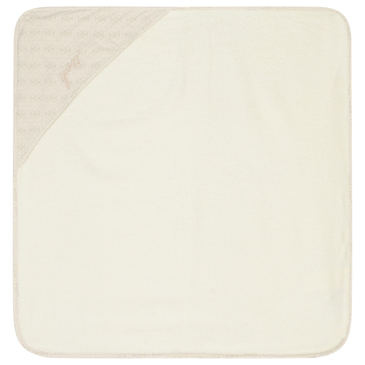 Beige Logo Baby Hooded Towel, 1, hi-res