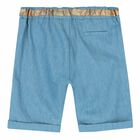 Boys Blue Denim Shorts, 1, hi-res
