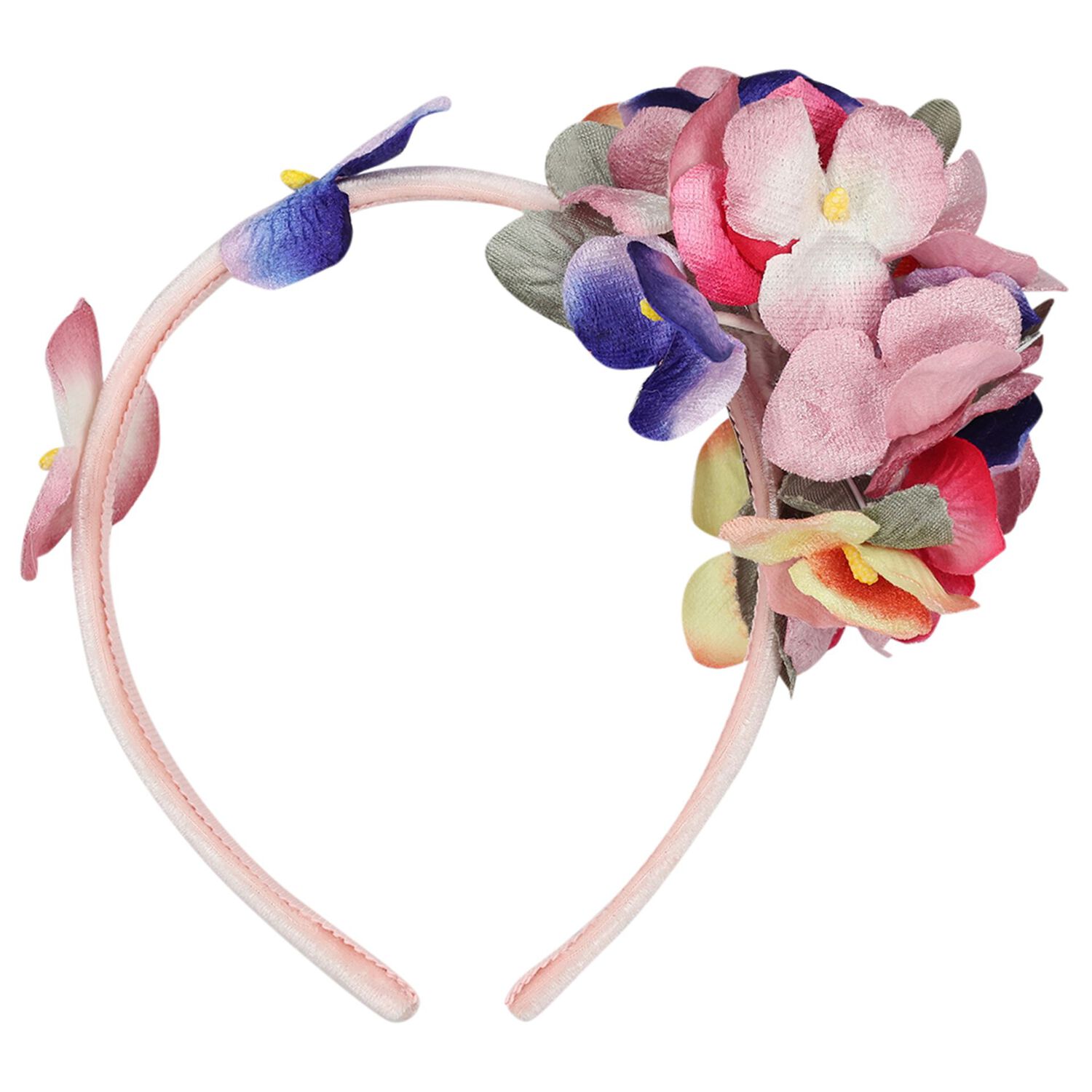 Girls Pink Floral Headband, 1, hi-res