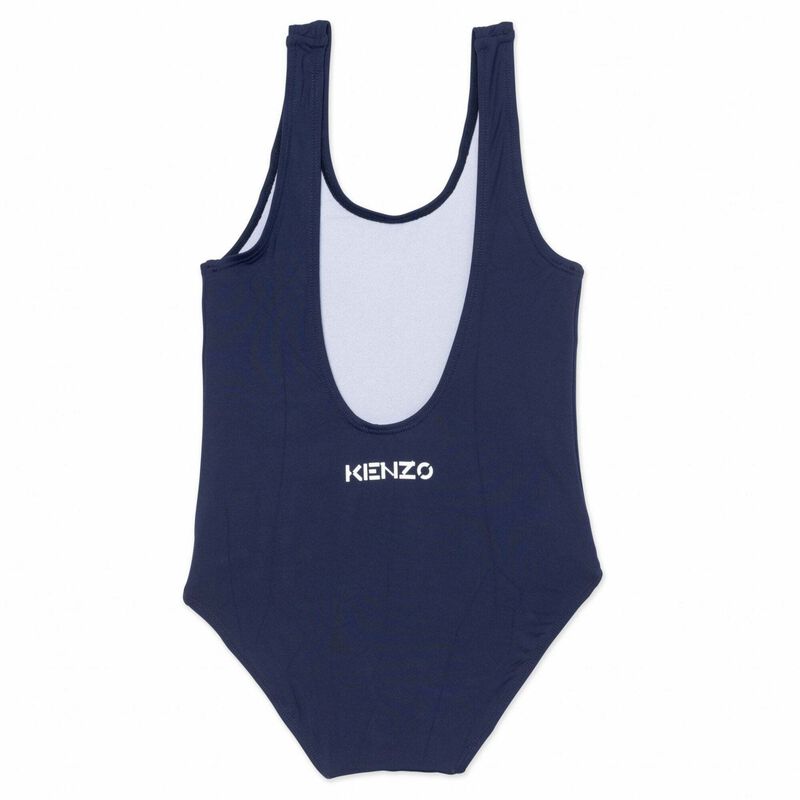 Girls Navy Blue Logo Swimsuit, 1, hi-res image number null