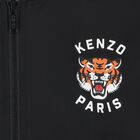 Boys Black Tiger Logo Zip Up Top, 1, hi-res