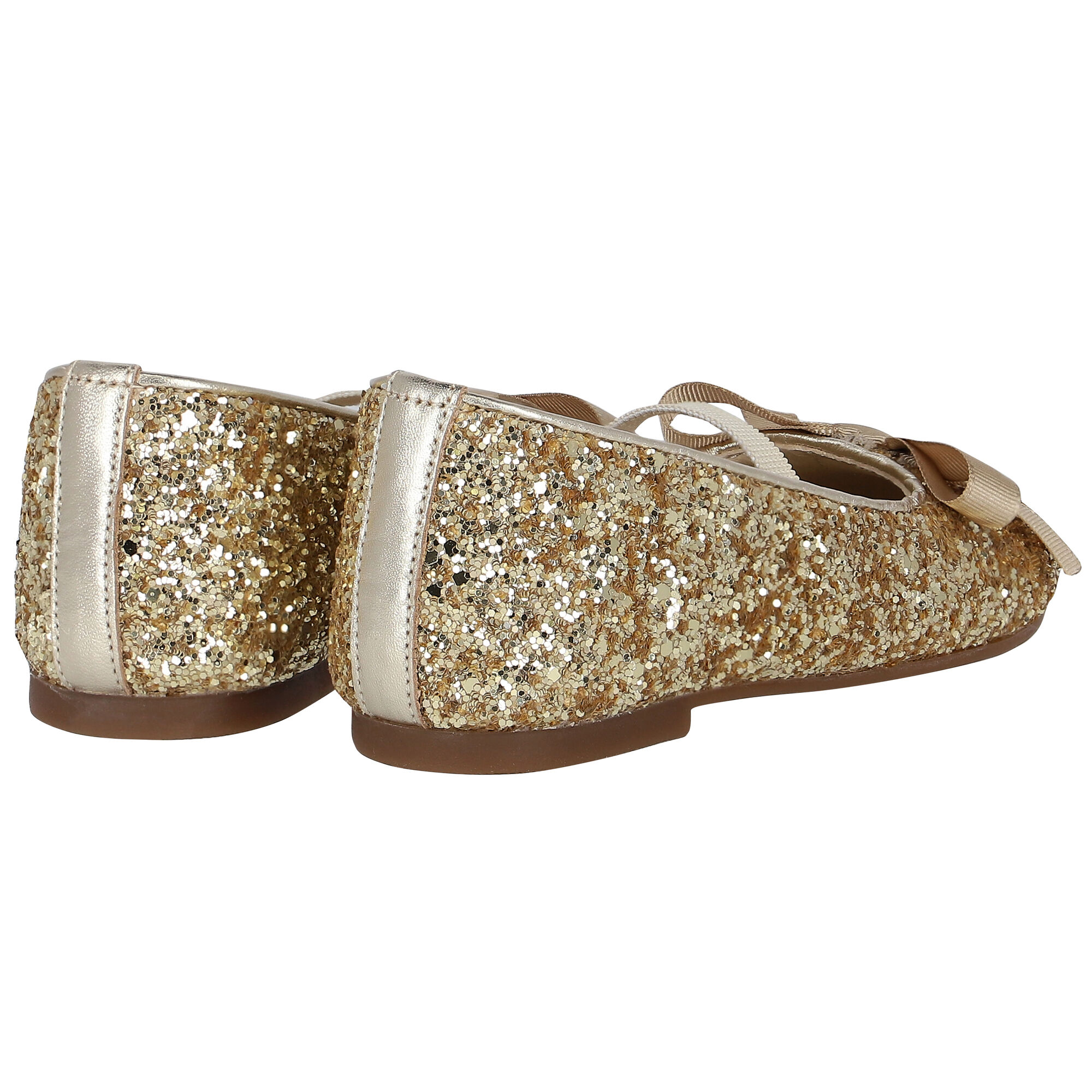 Gold glitter flats discount