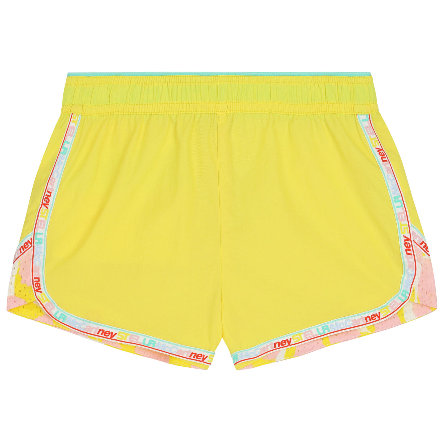 Girls Yellow Logo Shorts, 1, hi-res