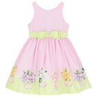 Girls Pink & Yellow Bow Dress, 1, hi-res