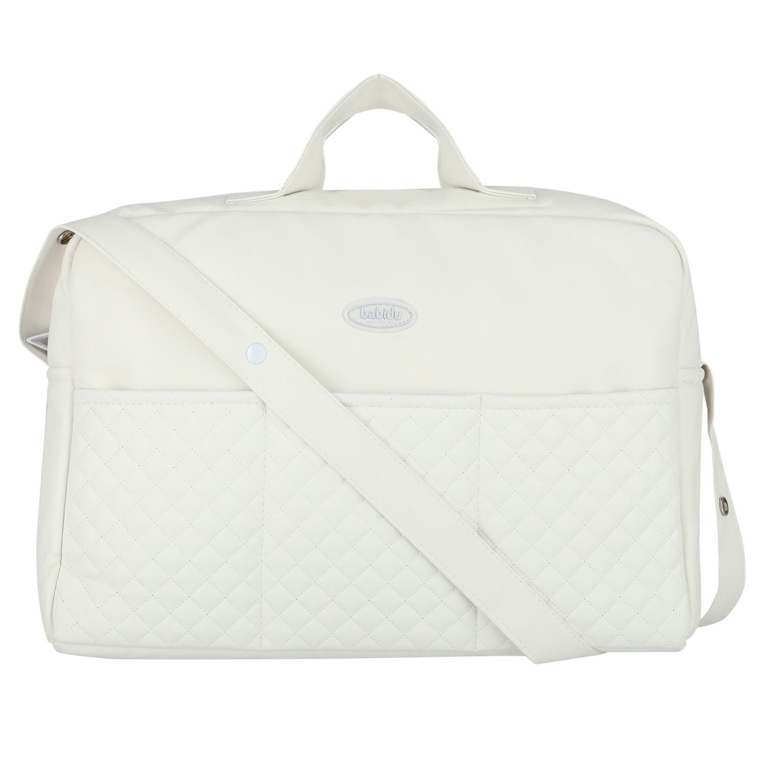Ivory Quilted Baby Changing Bag, 2, hi-res