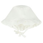Baby Girls White Floral Hat, 1, hi-res