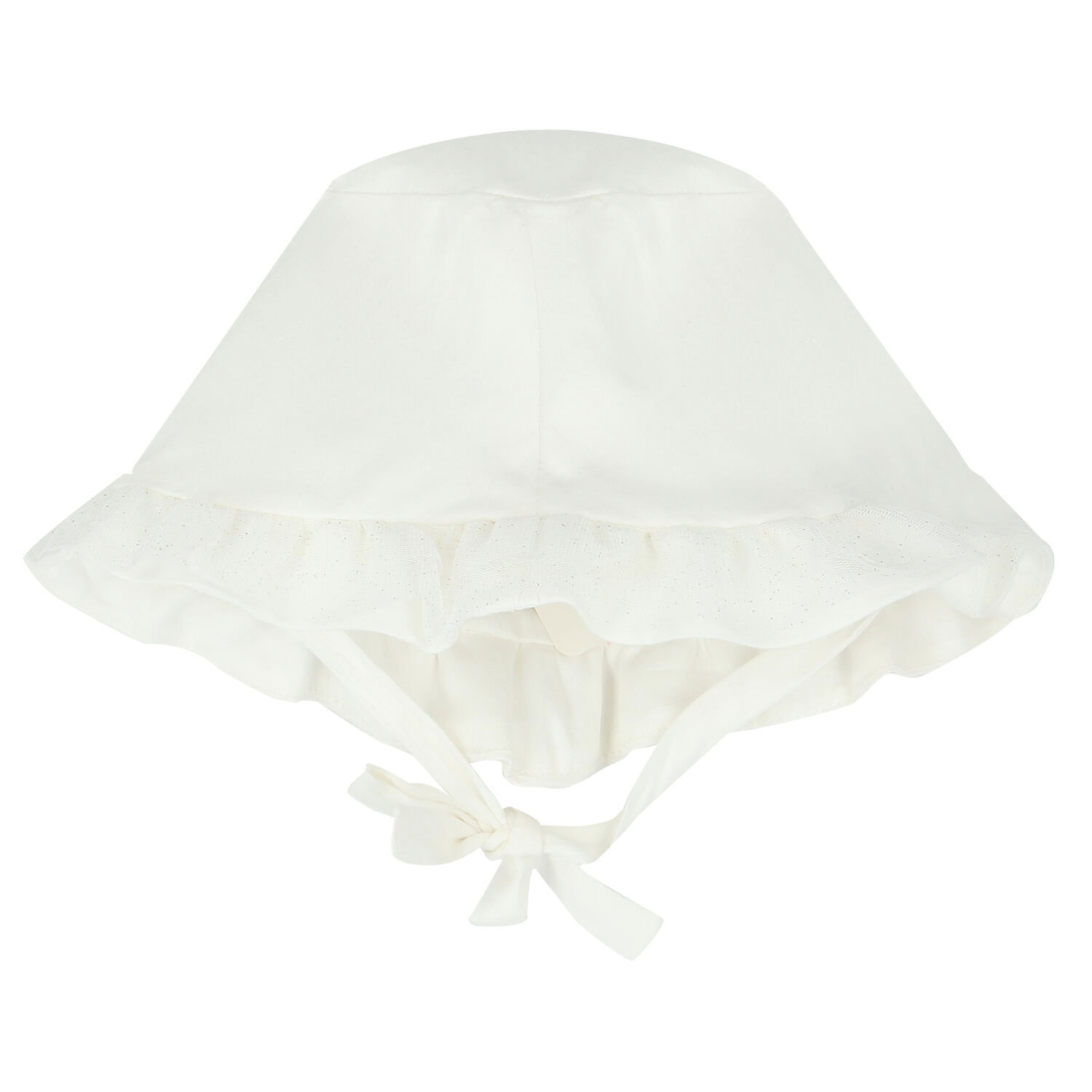 Baby Girls White Floral Hat, 1, hi-res