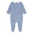 Baby Boys Blue & White Babygrow, 1, hi-res
