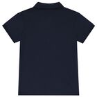 Boys Navy Blue & Gold Polo Shirt, 2, hi-res