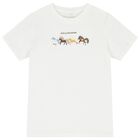 Boys Ivory Horse Logo T-Shirt, 1, hi-res