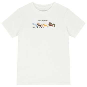 Boys Ivory Horse Logo T-Shirt
