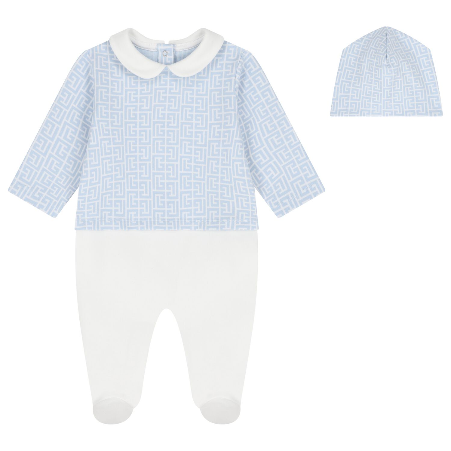 Baby Boys Blue & White Logo Babygrow Gift Set, 1, hi-res