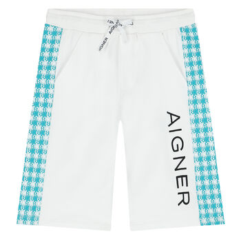 Boys White Logo Shorts