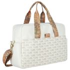 White & Gold Logo Baby Changing Bag, 2, hi-res