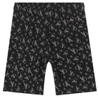 Boys Black Logo Shorts, 1, hi-res