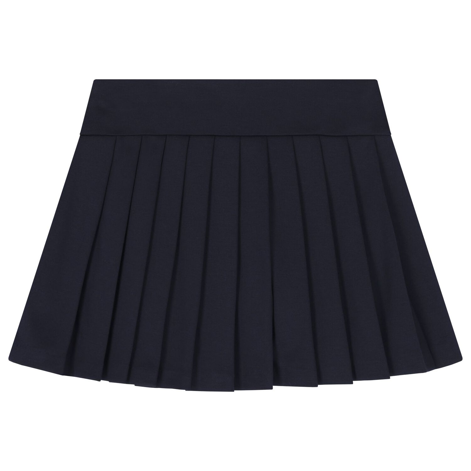 Girls Navy Blue Logo Pleated Skirt, 1, hi-res