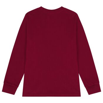 Boys Burgundy Polo Bear Long Sleeve Top