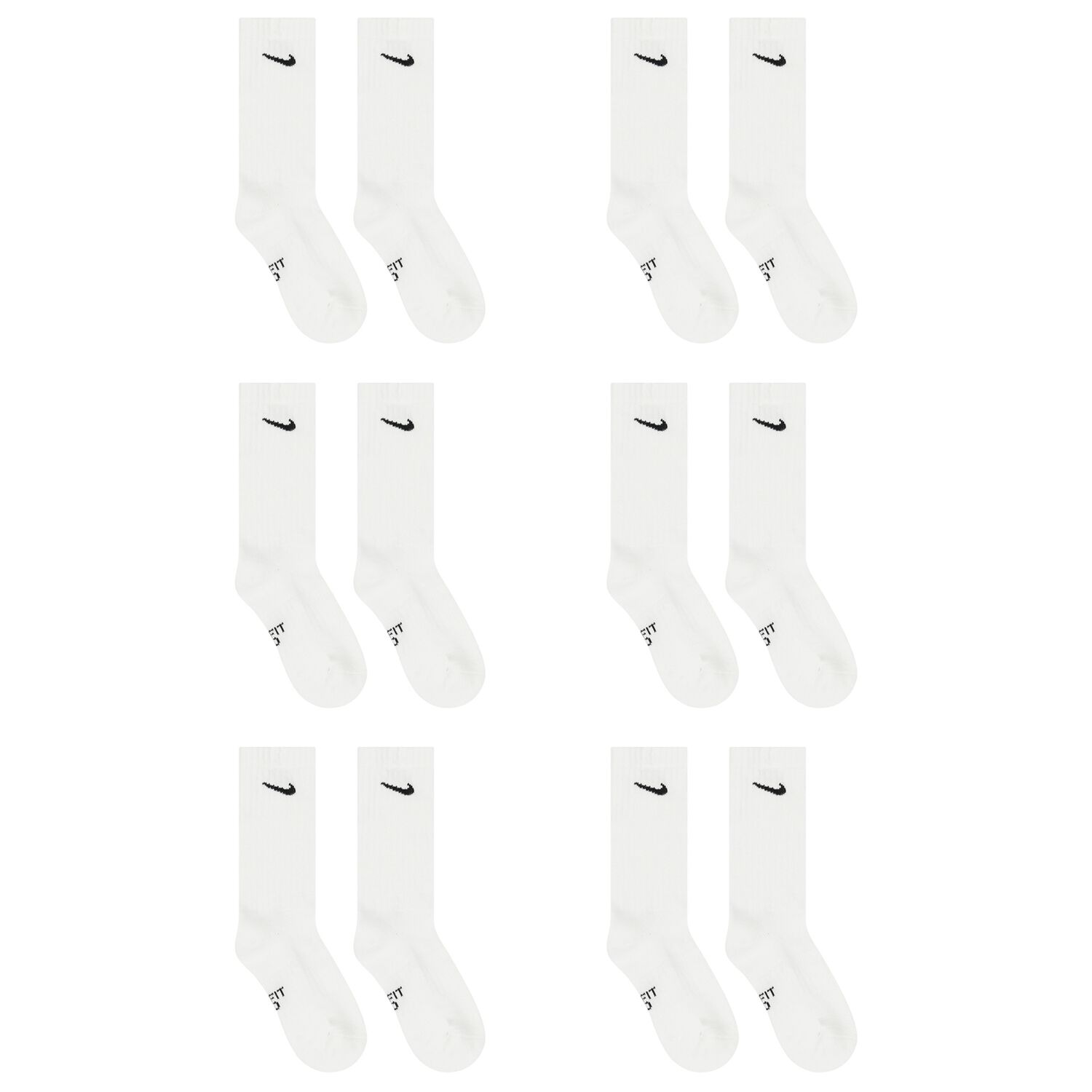 White Logo Socks ( 6-Pack ) , 1, hi-res