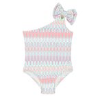 Girls Multi-Coloured One Shoulder Bikini, 2, hi-res