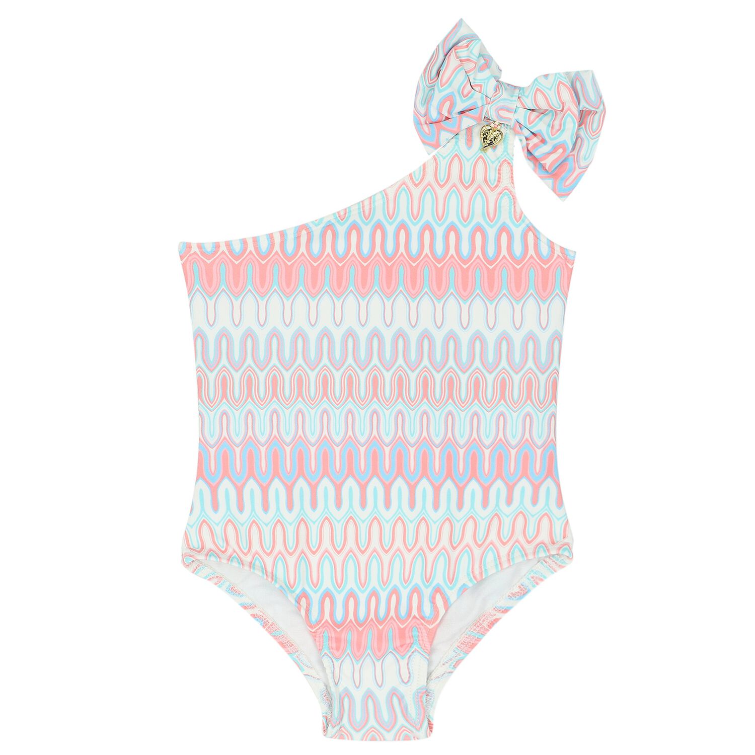 Girls Multi-Coloured One Shoulder Bikini, 2, hi-res