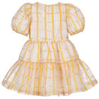 Girls Yellow Organza Dress, 1, hi-res